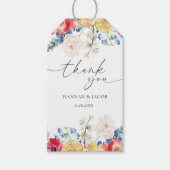 Kleurrijke Wildflower Wedding Dank u gunst Cadeaulabel (Voorkant)
