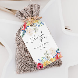 Kleurrijke Wildflower Wedding Dank u gunst Cadeaulabel