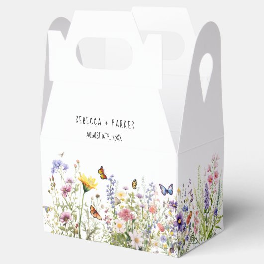 Kleurrijke Wildflower Wedding Favor Box Bedankdoosjes (Geopend)