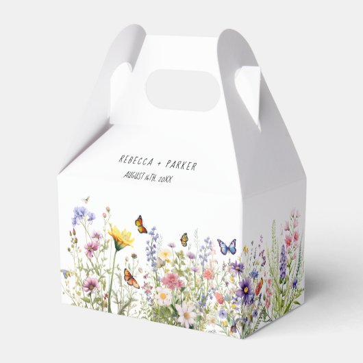 Kleurrijke Wildflower Wedding Favor Box Bedankdoosjes (Voorkant Zijde)