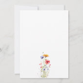 Kleurrijke Wildflower Wedding repetitie diner Kaart (Achterkant)