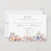 Kleurrijke Wildflower Wedding RSVP Kaart (Voorkant)