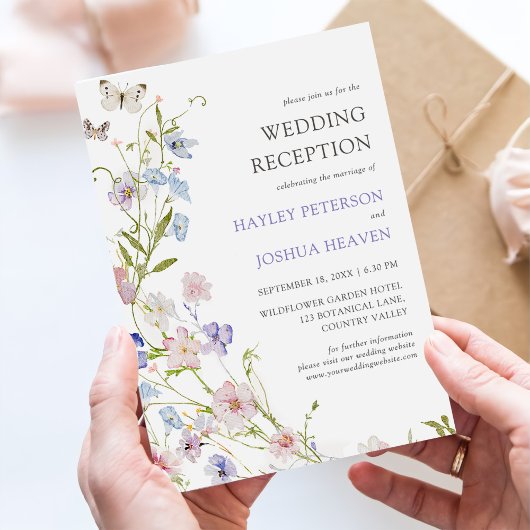 Kleurrijke Wildflower Wedding Rustieke Bloemen Kaart