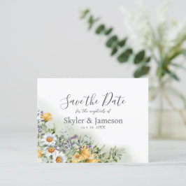 Kleurrijke Wildflower Wedding Save the Date Briefkaart