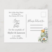 Kleurrijke Wildflower Wedding Save the Date Briefkaart (Achterkant)