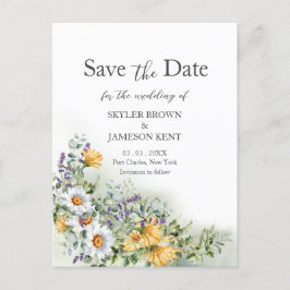 Kleurrijke Wildflower Wedding Save the Date Briefkaart