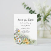 Kleurrijke Wildflower Wedding Save the Date Briefkaart (Staand voorkant)
