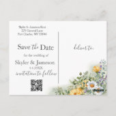 Kleurrijke Wildflower Wedding Save the Date Briefkaart (Achterkant)