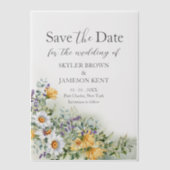 Kleurrijke Wildflower Wedding Save the Date Vellum Uitnodigingen (Voorkant)
