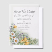 Kleurrijke Wildflower Wedding Save the Date Vellum Uitnodigingen (Offset)
