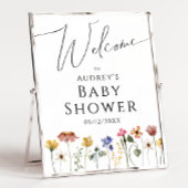 Kleurrijke Wildflower Welkom baby shower teken Poster