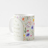 Kleurrijke Wildflower Whimsical Lettering Zacht Gr Koffiemok (Voorkant links)