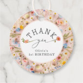 Kleurrijke Wildflower Wild Een Verjaardag Dank u Bedankjes Labels (Voorkant)