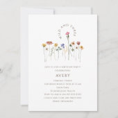 Kleurrijke Wildflower Wild en drie verjaardagsfees Kaart (Voorkant)