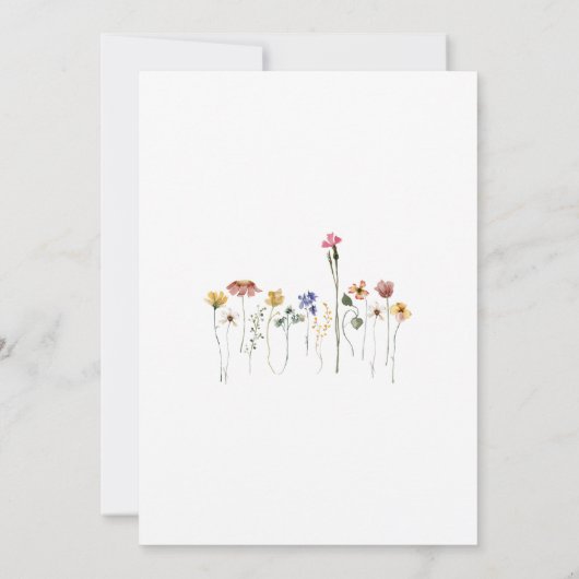 Kleurrijke Wildflower Wild en drie verjaardagsfees Kaart (Achterkant)
