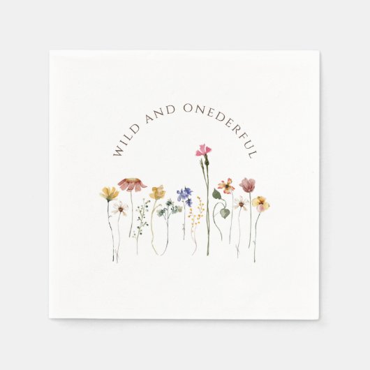 Kleurrijke Wildflower Wild en Onderful Verjaardag Servet (Voorkant)