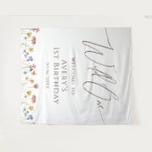 Kleurrijke Wildflower Wild One Verjaardag Achtergr Wandkleed (Voorkant (horizontaal))