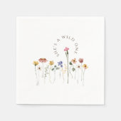 Kleurrijke Wildflower Wild One verjaardagsfeestje Servet (Voorkant)