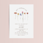 Kleurrijke Wildflower Zesde Verjaardag Party Kaart