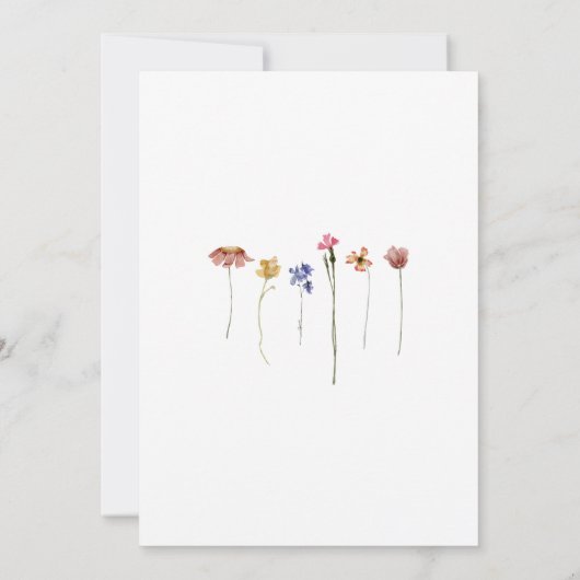 Kleurrijke Wildflower Zesde Verjaardag Party Kaart (Achterkant)