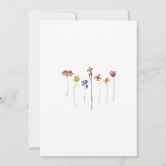 Kleurrijke Wildflower Zevende Verjaardagsfeest Kaart (Achterkant)