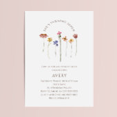 Kleurrijke Wildflower Zevende Verjaardagsfeest Kaart