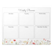 Kleurrijke Wildflower Zomer Bloemen weekplanner Notitieblok (Voorkant)