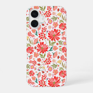 Kleurrijke Wildflower Zomer Bloemen Wit iPhone 16 Hoesje