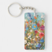 Kleurrijke Wildflowers Abstracte Bloemen Gepersona Sleutelhanger (Voorkant)