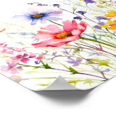 Kleurrijke Wildflowers Baby shower Snoepjes spel Poster (Hoek)