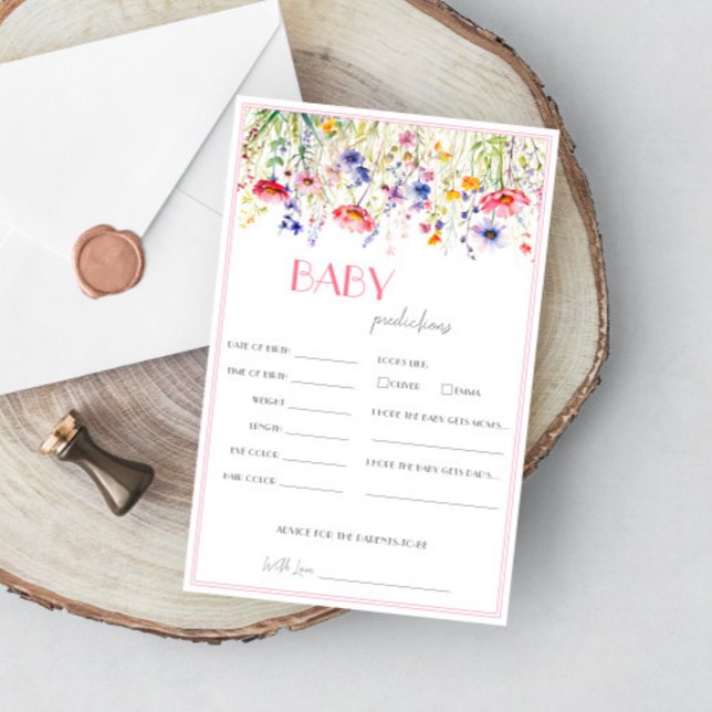 Kleurrijke Wildflowers Baby shower voorspellingen  (Creator heeft geüpload)