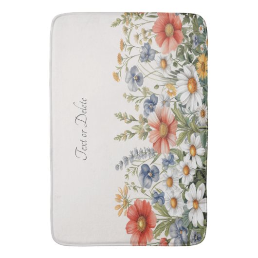 Kleurrijke Wildflowers Badmat (Voorkant Verticaal)