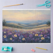 Kleurrijke Wildflowers bij Sunset Decoupage Tissuepapier (Craft)