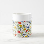 Kleurrijke Wildflowers  Bloemen Gepersonaliseerd Koffiemok (Center)