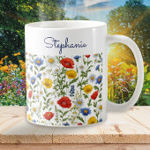 Kleurrijke Wildflowers  Bloemen Gepersonaliseerd Koffiemok