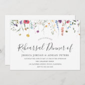 Kleurrijke Wildflowers bruiloft repetitie diner Kaart (Voorkant / Achterkant)