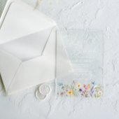 Kleurrijke Wildflowers & Butterfly Bruids Brunch Acryl Uitnodigingen