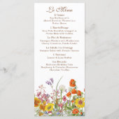 Kleurrijke Wildflowers Country 65e verjaardag Menu (Achterkant)