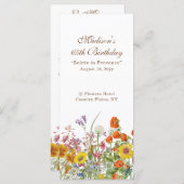 Kleurrijke Wildflowers Country 65e verjaardag Menu (Voorkant / Achterkant)