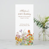 Kleurrijke Wildflowers Country 65e verjaardag Menu (Staand voorkant)