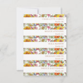 Kleurrijke Wildflowers Country Wedding Place Cards Kaart (Voorkant)