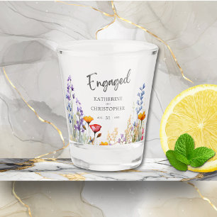 Kleurrijke Wildflowers Custom Engagement Party Shot Glas