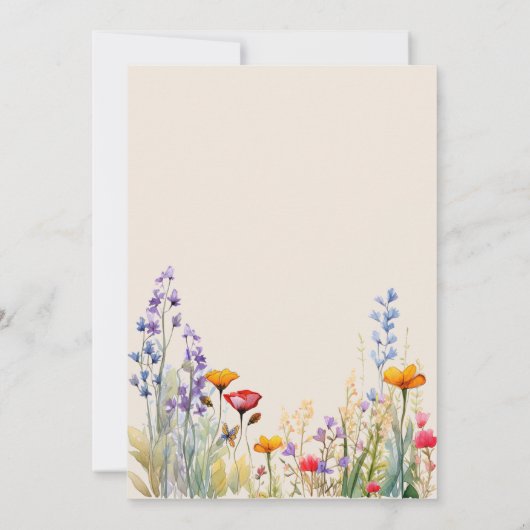 Kleurrijke Wildflowers Custom Housewarming Party Kaart (Achterkant)