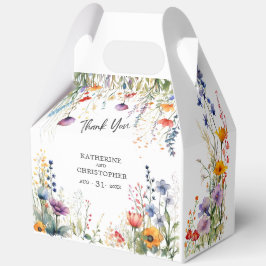 Kleurrijke Wildflowers Elegant Grote Huwelijk Bedankdoosjes
