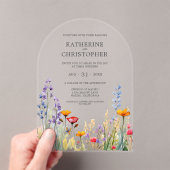 Kleurrijke Wildflowers Elegant Wedding Arch Acryl Uitnodigingen (Insitu (Draagbaar))
