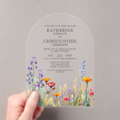 Kleurrijke Wildflowers Elegant Wedding Arch Acryl Uitnodigingen (Insitu (Draagbaar))