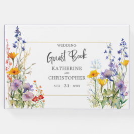 Kleurrijke Wildflowers Elegant Wedding Gastenboek
