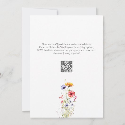 Kleurrijke Wildflowers Elegant Wedding Kaart (Achterkant)