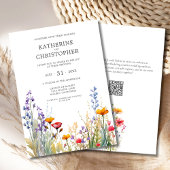 Kleurrijke Wildflowers Elegant Wedding Kaart
