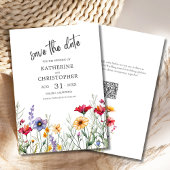 Kleurrijke Wildflowers Elegant Wedding Save The Date